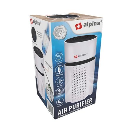 Alpina légtisztító, HEPA 13 szűrő, ionizátor, 6 m2-ig, USB