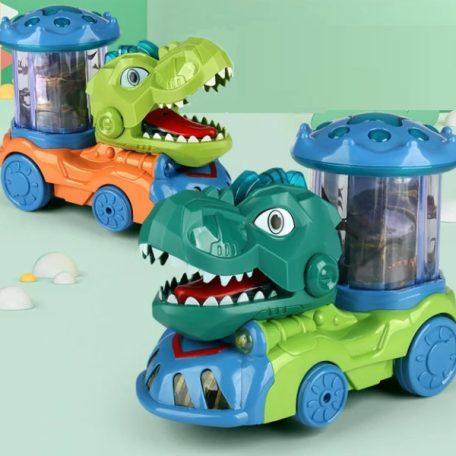 Dinoszaurusz szállító automatikus mozgásokkal, hangokkal és fényekkel, játék autó 