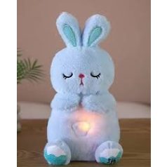   Plüss tentés nyuszi alvópajtás, alszik és lélegzik, hanggal és éjjeli fény, Lányos szín