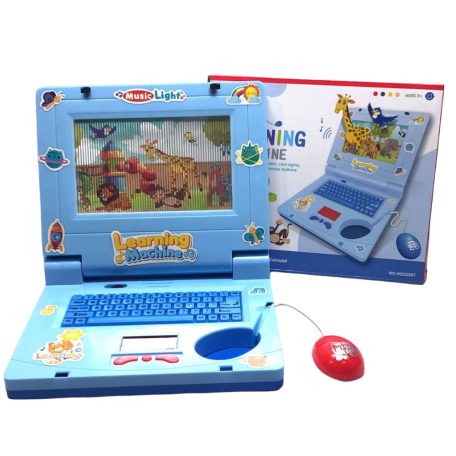Interaktív laptop gyerekeknek , mozgó képernyővel és hanghatásokkal, kék