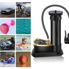   Mini Hordozható pumpa, univerzális, nyomásmérővel, 11BAR/160PSI, kerékpárhoz, labdához, úszógyűrűhöz és légmatrachoz