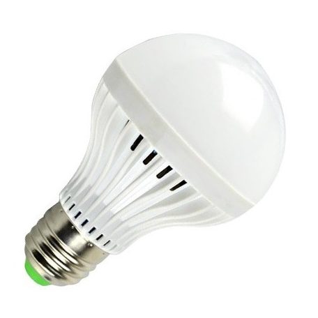 7W gömb alakú LED izzó, E27, hideg fehér