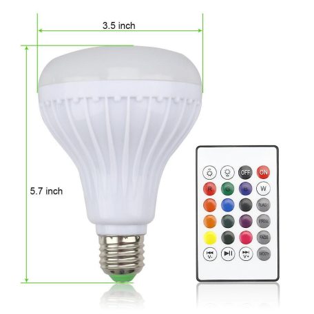 Bluetooth hangszórós RGB LED party izzó, E27, 12W, távirányítóval 