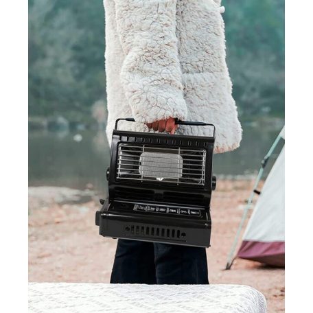 Gázfőző és sátorfűtő, Hordozható, Kempingezéshez és Horgászathoz,  Nagyméretű főzőráccsal