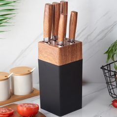 Rozsdamentes acél késkészlet késtartóval, 5 darabos