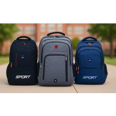Nagyméretű hátizsák, iskolatáska, 4 cipzáras rekesz