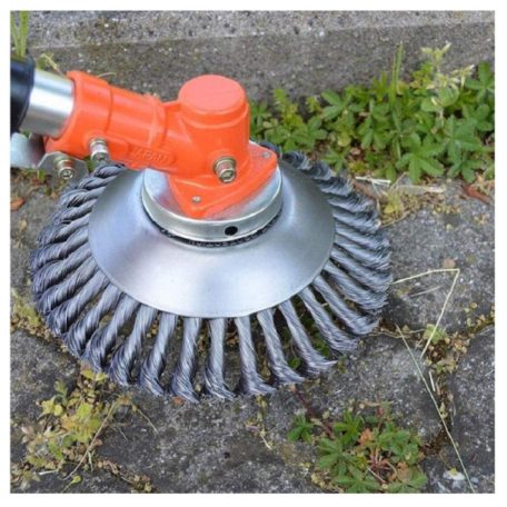 Térkő tisztító, gyomeltávolító kefe fűkaszához , 15 cm