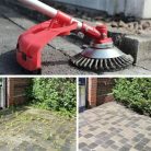 Térkő tisztító, gyomeltávolító kefe fűkaszához , 15 cm