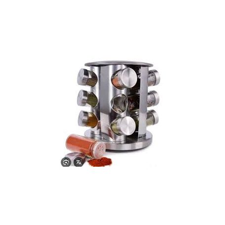 Fűszertartó állvány 12 üveggel ,  Forgó, Praktikus és modern konyhai kiegészítő