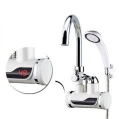 Átfolyós vízmelegítő csaptelep zuhanyfejjel, 3000W 