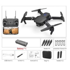   E88 összecsukható drón, 4K kamera, 12 perc 100 m, hordtáskával, fekete