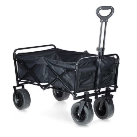 Összecsukható kézi szállítókocsi, 100kg teherbírás, 90L, 73×49×87 cm, fekete