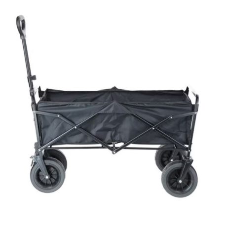 Összecsukható kézi szállítókocsi, 100kg teherbírás, 90L, 73×49×87 cm, fekete