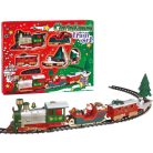 Karácsonyi önjáró kisvonat szett sínpályával, kiegészítőkkel