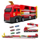 Autópályává alakítható autószállító kamion 6db kisautóval, katapult kilövőállomással