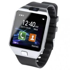    Bluetooth Smart Watch okosóra, SIM kártya foglalattal, kamerával, Ezüst 