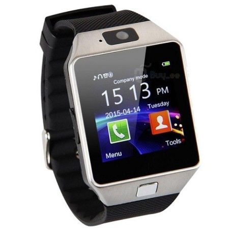  Bluetooth Smart Watch okosóra, SIM kártya foglalattal, kamerával, Ezüst 