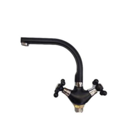 Retro kétkaros álló mosdó, mosogató csaptelep, Fekete