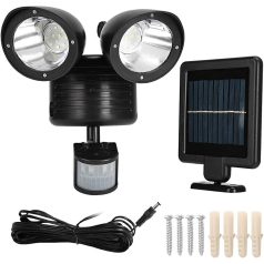 Dupla lámpás napelemes, mozgásérzékelős LED lámpa