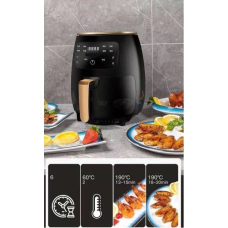 Air Fryer olaj nélküli sütő 2400W, 6L