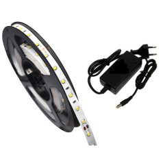    5 méteres 3528 típusú kültéri Led szalag tápegységgel, Hideg fehér 