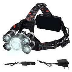 Nagy fényerejű 5 lámpás akkus fejlámpa 