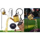  Napelemes kültéri locsolókanna dekor lámpa, 70cm állvánnyal, 37LED-es microLED fényfüzérrel 