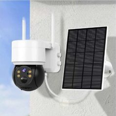   Napelemes kültéri forgatható Wifi IP kamera, vezeték nélküli használat