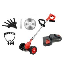   Kerekes, akkumulátoros fűkasza, teleszkópos nyéllel, 2 db akkumulátorral, 24V