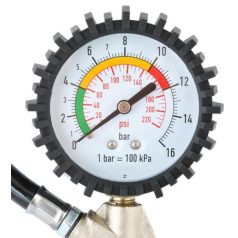 Kompresszor pisztoly mérőórával, 16 bar