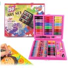 150db-os Festő színező rajzkészlet, Rózsaszín bőrönddel 