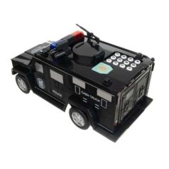 Játék pénzszállító autó persely, kódos széffel