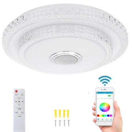 Smart Lamp - Intelligens RGBW dupla mennyezeti lámpa Bluetooth hangszóróval, 3000-6500K