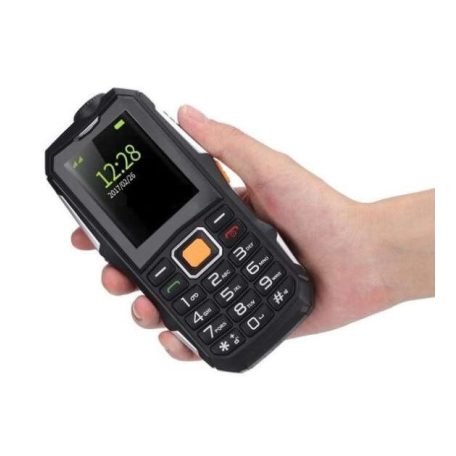 Kártyafüggetlen mobiltelefon, maroktelefon, ütésálló, Led lámpával