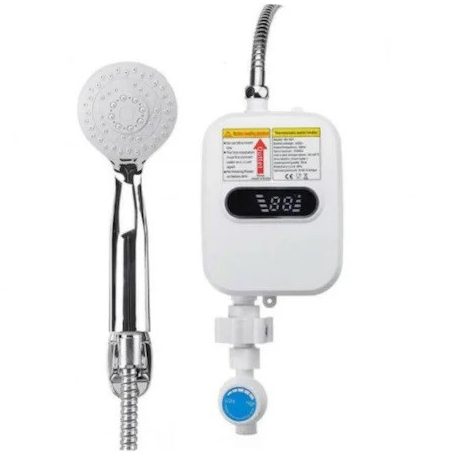 Átfolyós vízmelegítő zuhanyzóval, 1,5m gégecsővel, 3500W